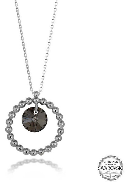Swarovski Crystal Taşlı Halka Gümüş Kadın Kolye