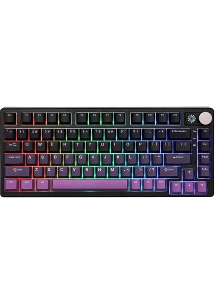 Epomaker HE75 Mag Black Purple Hall Effect Gateron Magnetic White Manyetik Switch Rgb Kablosuz Hotswap Mekanik Gaming Klavye