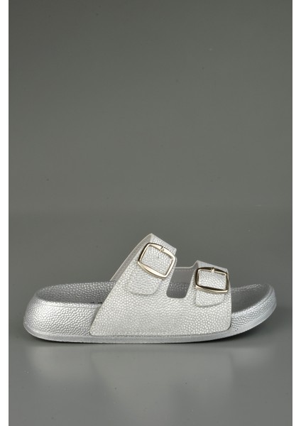 Yumuşak Tabanlı Ortopedik Gümüş Simli Şık Terlik fiyatları