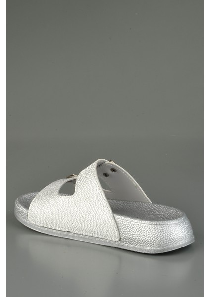 Yumuşak Tabanlı Ortopedik Gümüş Simli Şık Terlik modelleri
