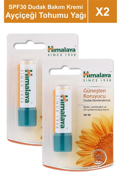 Güneş Koruyucu Spf 30 Dudak Bakım Kremi 4,5 gr 2 Adet | Ayçiçeği Tohumu Yağı | Petrol Içermez