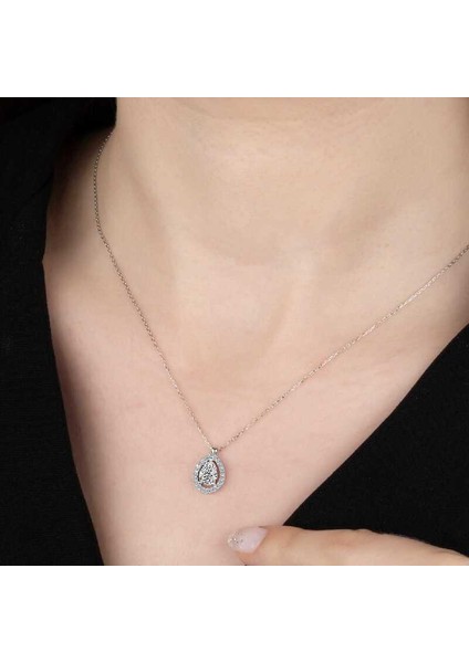 Swarovski Taşlı Gümüş Tektaş Bayan Kolye fiyatları