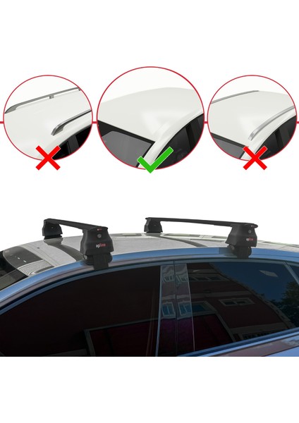 Volkswagen Polo 6 (Ae1) 2021 ve Sonrası ile Uyumlu Ace-4 Ara Atkı Tavan Barı Siyah 2 Adet fiyatları