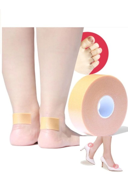 5 Metre Topuk Arka Bantı, Jeli Ayakkabı Vurma Engelleyici, Silikon Topuk ve Yan Parmak Bandı