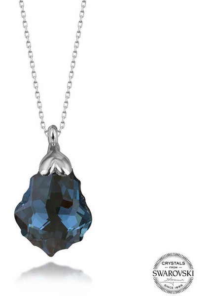 Swarovski Crystal Taşlı Gümüş Kadın Kolye