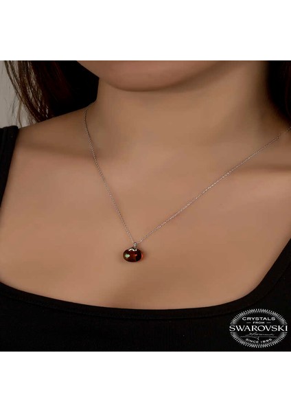 Swarovski Crystal Kahverengi Taşlı Gümüş Kadın Kolye fiyatları