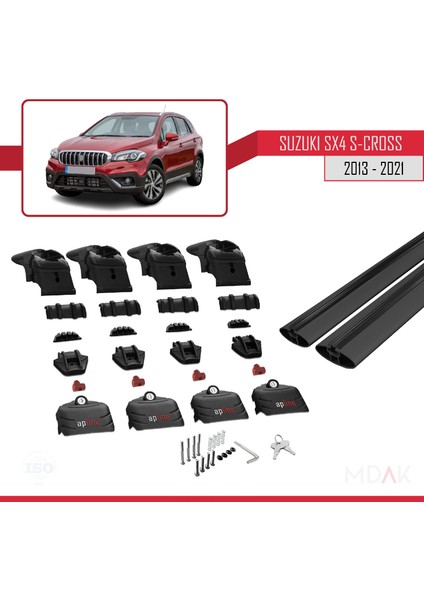 Suzuki Sx4 S-Cross 3 (Jyb) 2013-2021 Arası ile Uyumlu Ace-2 Ara Atkı Tavan Barı Siyah 2 Adet indirimleri