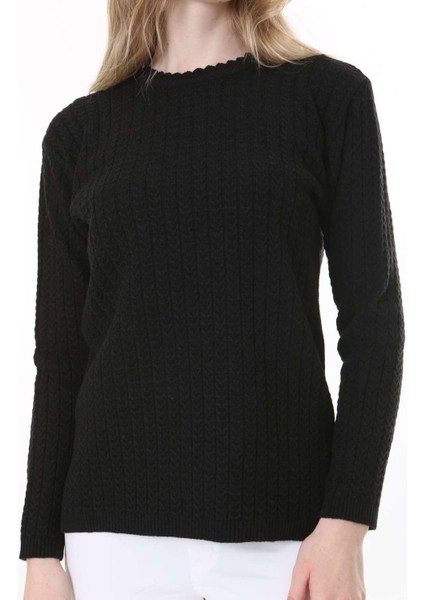 Saç Örmeli Anne Triko Yün Kazak