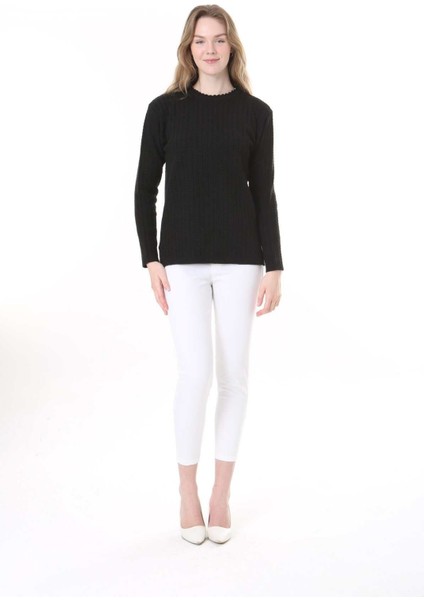 Saç Örmeli Anne Triko Yün Kazak modelleri