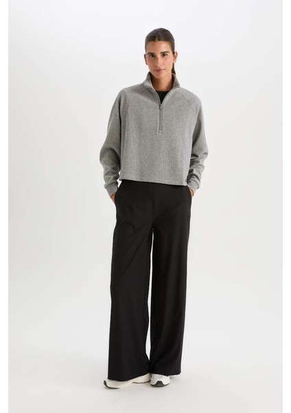 Yeni Sezon Defactofit Wide Leg Geniş Paça Cepli Sporcu Dokuma Pantolon fırsatları