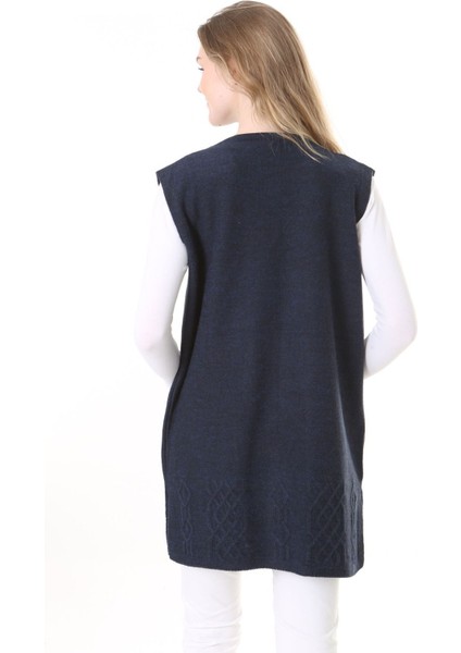 Triko Harttuş Uzun Yelek