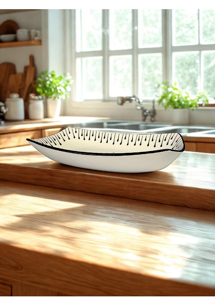 Rgs Seramik 30 cm Damla Desen Salata Sunumluk Kayık Kase modelleri