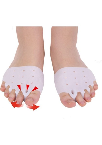 5 Parmak Silikon Ayak Koruyucu, Rahat ve Destekli Ayak Gömleği, Beyaz Çift fiyatları