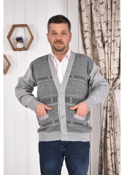 Düğmeli Çift Cepli Hırka