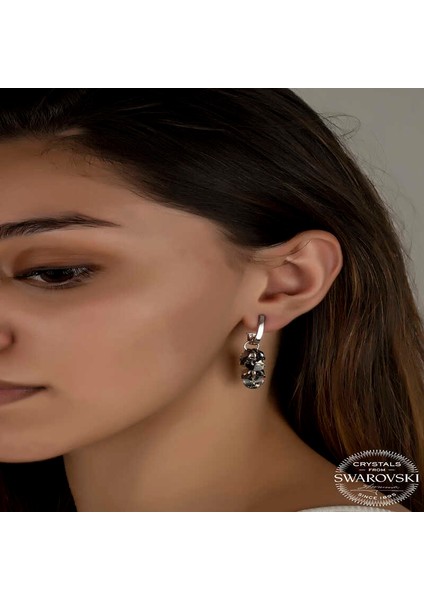 Swarovski Crystal Taşlı Gümüş Salkım Sallantılı Çivili Kadın Küpe fiyatları