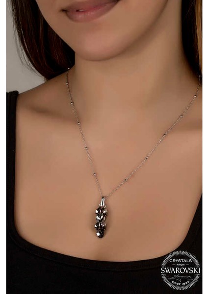Swarovski Crystal Taşlı Salkım Gümüş Kadın Kolye fiyatları