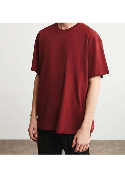 Unisex Baskılı Pamuk Bisiklet Yaka Oversize T-Shirt fiyatları