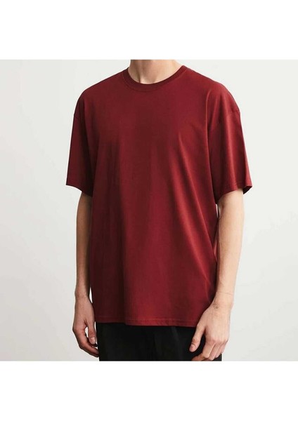Unisex Baskılı Pamuk Bisiklet Yaka Oversize T-Shirt modelleri