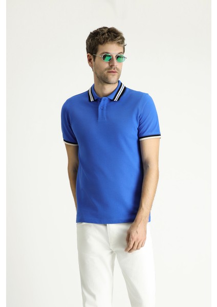 Polo Yaka Slim Fit Dar Kesim Desenli Pamuk Tişört modelleri