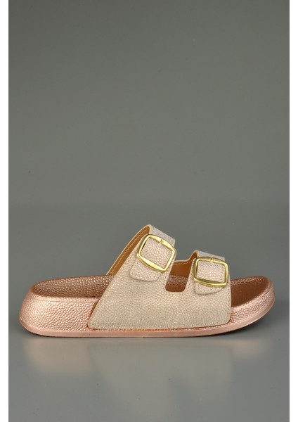 Yumuşak Tabanlı Ortopedik Pudra Simli Şık Terlik fiyatları