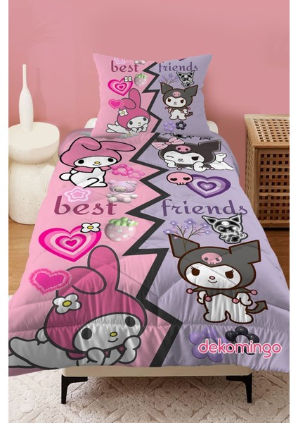 Best Friends Kuromi My Melody Bebek ve Çocuk Odası Kapitone Yorgan