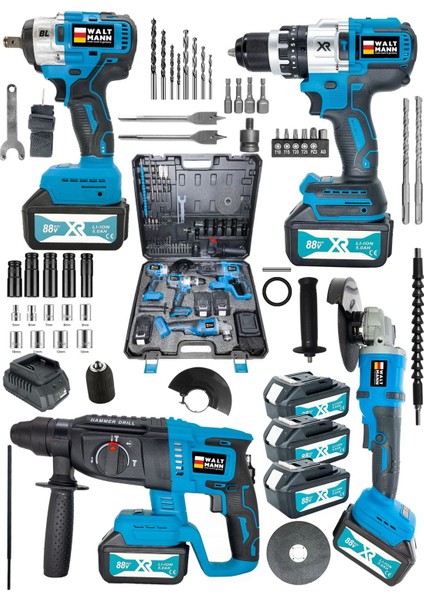 2 Germany Profesyonel 4'lü Set 2 Yıl 3.0 - 3.4AH 72 Volt Darbeli