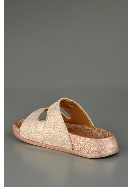 Yumuşak Tabanlı Ortopedik Pudra Simli Şık Terlik modelleri