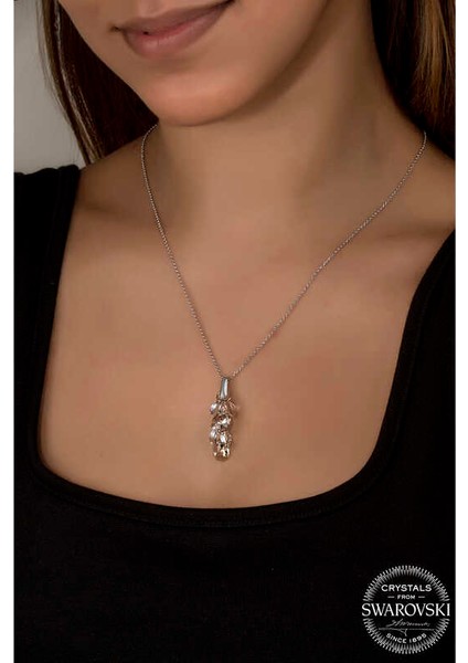 Swarovski Crystal Taşlı Salkım Gümüş Kadın Kolye fiyatları