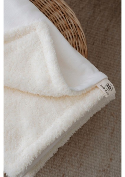 Peluş Çift Yüz Battaniye - Sevimli Ayı Pattern