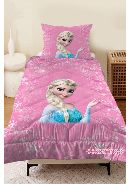 Pembe Kartanasi Elsa Bebek ve Çocuk Odası Kapitone Yorgan
