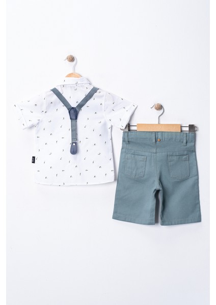 Erkek Bebek&çocuk Fish Desenli Yazlık Salopet Takım Elbise 4'lü Set fiyatları