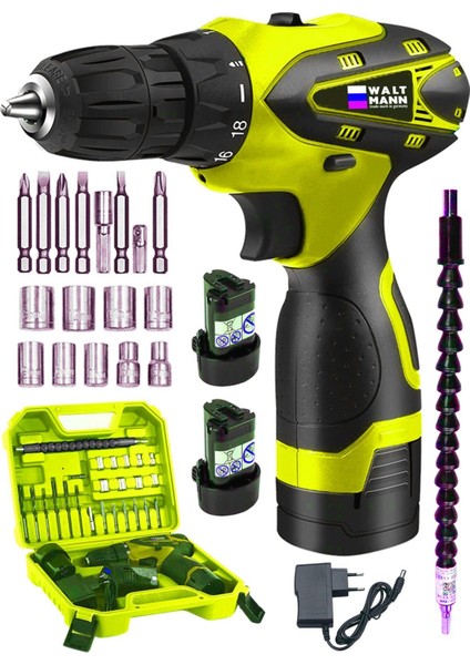 Germany 36V Vidalama Liıon Armut Batarya Metal Şanzuman Çift Akülü Sarı