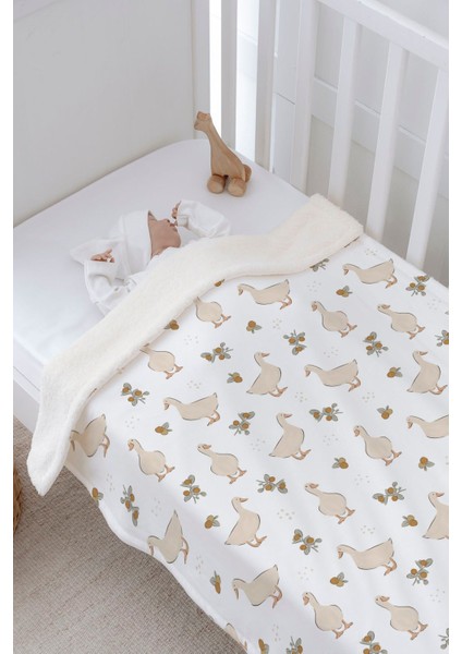 Peluş Çift Yüz Battaniye - Bohem Duck