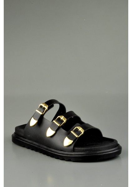 Anotomik Tabanlı 3 Kemerli Siyah Rahat Terlik