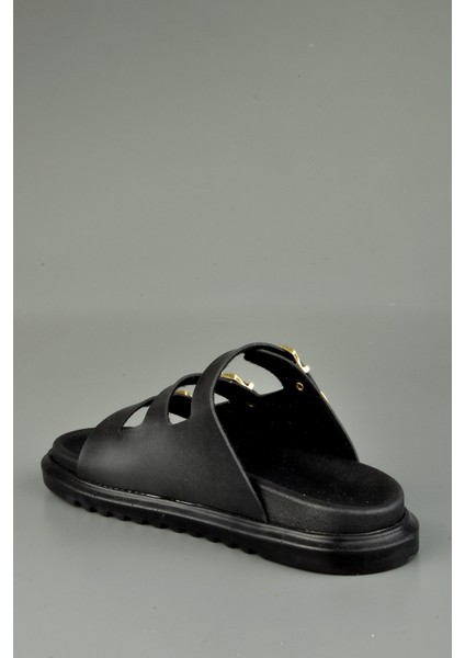 Anotomik Tabanlı 3 Kemerli Siyah Rahat Terlik modelleri