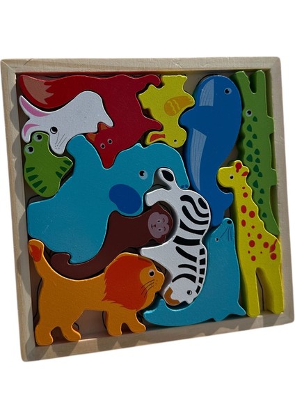 toys Ahşap Hayvanlar Puzzle