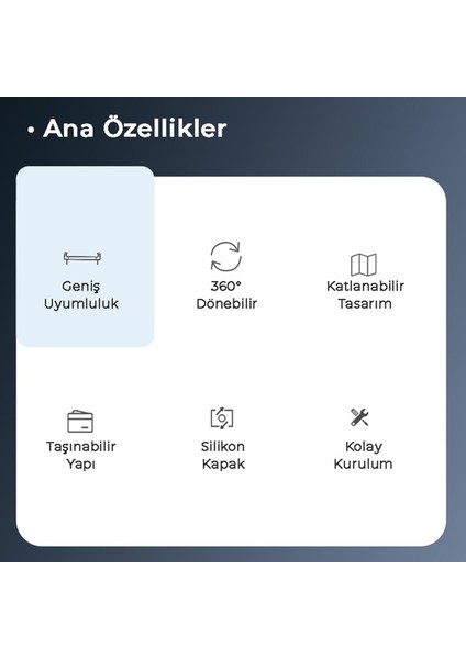 Saiji T55 Araç İçi Koltuk Başlığı Telefon Tablet Tutucu