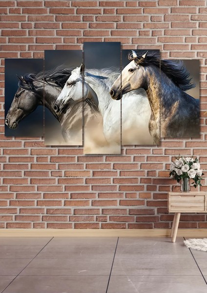 5 Parça Koşan Atlar Duvar Dekoru Salon Oturma Yatak Odası Ofis Antre Için Tablo Seti fiyatları
