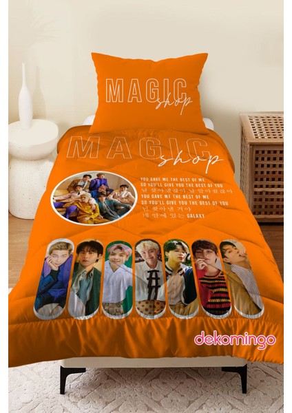 Turuncu Magıc Bts Bebek ve Çocuk Odası Kapitone Yorgan