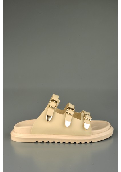 Anotomik Tabanlı 3 Kemerli Krem Rahat Terlik fiyatları