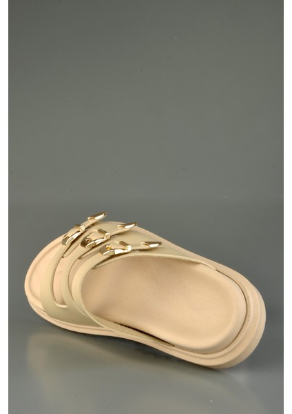 Anotomik Tabanlı 3 Kemerli Krem Rahat Terlik fırsatları