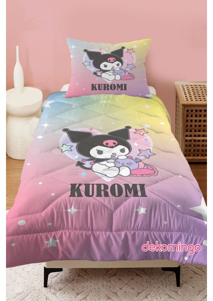 Gökkuşağı Kuromi Bebek ve Çocuk Odası Kapitone Yorgan