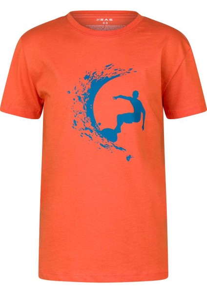 Aja Çocuk Baskılı T-Shirt Turuncu 220