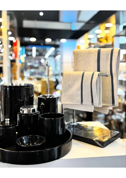 10 Parça Ithal Siyah Mermer Banyo Seti (Sınırlı Sayıda Stok)