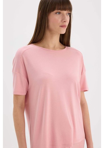 Yeni Sezon Pijama Takımı Kısa Kollu Üst Esnek Belli Geniş Paça Altı-Fall In Love