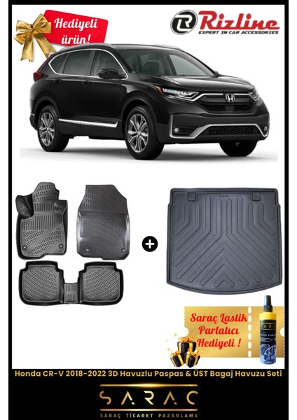 Honda Crv 2018-2022 Havuzlu Paspas & Üst Bagaj Havuzu Seti+Hediyeli! fiyatları