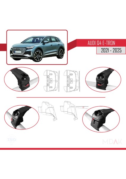 Q4 (F4) E-Tron 2021 ve Sonrası ile Uyumlu Ace-2 Ara Atkı Tavan Barı Siyah 2 Adet indirimleri