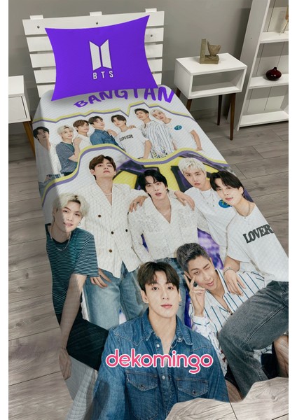 Mor Bts Bangtan Bebek ve Çocuk Odası Pike Takımı