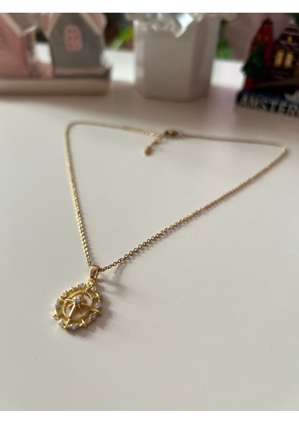 Zirkon Taşlı Kuzey Yıldızı Kolye – Ince Gold Zincir, Paslanmaz Çelik fiyatları