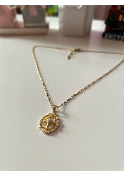 Zirkon Taşlı Kuzey Yıldızı Kolye – Ince Gold Zincir, Paslanmaz Çelik fırsatları